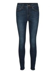 Vero Moda Dżinsy - Skinny fit - w kolorze granatowym rozmiar: M/L32. Niebieskie jeansy Vero Moda, l, z aplikacjami, z podwyższonym stanem. Za 122.96 zł.