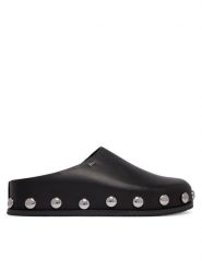 MICHAEL Michael Kors Klapki Hensley Mule 40R6HLFP1L Czarny. Czarne klapki MICHAEL Michael Kors, bez wzorów, ze skóry, bez obcasa. Za 769.99 zł.