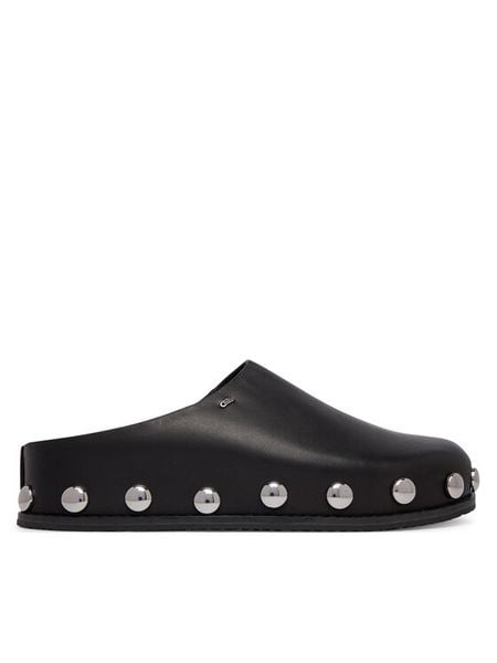 MICHAEL Michael Kors Klapki Hensley Mule 40R6HLFP1L Czarny. Czarne klapki MICHAEL Michael Kors, bez wzorów, ze skóry, bez obcasa. Za 769.99 zł.