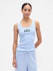 GAP Top w kolorze błękitnym rozmiar: M. Niebieskie topy GAP, m, bez wzorów, ze splotem, bez kołnierzyka, bez ramiączek. Za 53.17 zł.