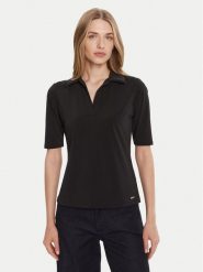 Calvin Klein Polo LV044C221G Czarny Slim Fit. Czarne koszulki polo Calvin Klein, xs, bez wzorów, z syntetyku, bez kołnierzyka, bez ramiączek. Za 299.99 zł.