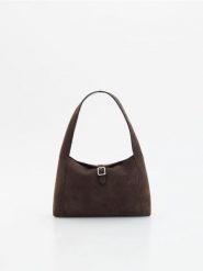 Torebka na ramię - ciemnobrązowy. Brązowe torby na ramię Reserved, bez wzorów, na ramię, bez dodatków. Za 119.99 zł.