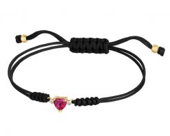 Bransoletka z elementami żółtego złota i diamentami i rubinem syntetycznym - serce - próba 375. Żółte bransoletki Apart, z diamentem, złote. Za 639.00 zł.