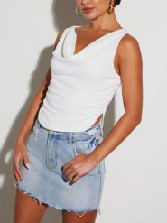 Milan Kiss Top w kolorze białym rozmiar: XL. Białe topy Milan Kiss, xl, bez wzorów, bez kołnierzyka, bez ramiączek. Za 101.23 zł.