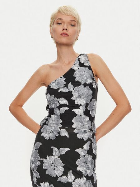 ROTATE Bluzka Darha 1130411206 Czarny Slim Fit. Czarne bluzki ROTATE, bez wzorów, z syntetyku, bez kołnierzyka, bez ramiączek. Za 499.99 zł.