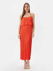LOLA CASADEMUNT Sukienka letnia MS2516003 Pomarańczowy Regular Fit. Brązowe sukienki LOLA CASADEMUNT, na lato, xs, bez wzorów, z syntetyku, bez kołnierzyka, bez ramiączek. Za 839.99 zł.