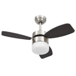 Wentylator sufitowy z lampą i pilotem, 76 cm, ciemnobrązowy. Nawilżacze powietrza Vida. W wyprzedaży za 450.00 zł.