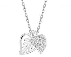 Naszyjnik srebrny z cyrkoniami - liście. Szare naszyjniki Apart, z cyrkonią, srebrne. Za 189.00 zł.