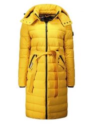 Geographical Norway Płaszcz pikowany "Cabima" w kolorze żółtym rozmiar: M. Żółte płaszcze Geographical Norway, m, bez wzorów, z tkaniny, bez kaptura. Za 435.11 zł.