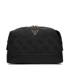 Kosmetyczka Guess. Czarne kufry i kosmetyczki Guess, z aplikacjami, z materiału, bez dodatków. Za 264.99 zł.