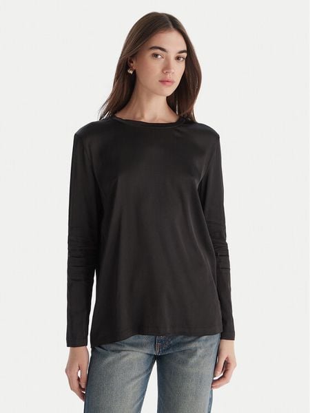 ViCOLO Bluzka TF0244 Czarny Regular Fit. Czarne bluzki ViCOLO, m, bez wzorów, z wiskozy, bez kołnierzyka, bez ramiączek. Za 125.99 zł.