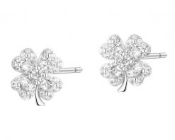 Zawieszka srebrna z cyrkoniami - koniczyny. Szare kolczyki Apart, z cyrkonią, srebrne. Za 154.00 zł.