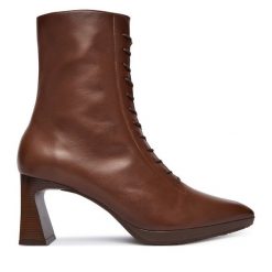 Botki Hispanitas. Brązowe botki Hispanitas, bez wzorów, bez obcasa, na słupku, bez zapięcia. Za 859.99 zł.