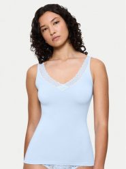 Triumph Top Feel Of Modal 10221637 Błękitny Slim Fit. Niebieskie koszule nocne Triumph, m, bez wzorów, z syntetyku, bez ramiączek. Za 99.99 zł.