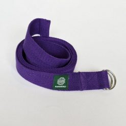 Pasek do jogi z bawełny organicznej Samarali. Fioletowe paski SAMARALI, bez wzorów, z bawełny, sportowe. Za 99.00 zł.
