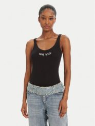 Miss Sixty Top 6L2RJ3580000 Czarny Slim Fit. Czarne topy Miss Sixty, l, bez wzorów, z bawełny, bez kołnierzyka, bez ramiączek. Za 459.99 zł.