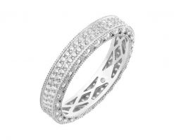 Pierścionek srebrny z cyrkoniami - Eternity. Szare pierścionki Apart, z cyrkonią, srebrne. Za 249.00 zł.