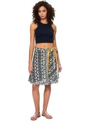 Aller Simplement Spódnica w kolorze granatowo-beżowym rozmiar: 34-40. Niebieskie spódnice Aller Simplement, bez wzorów, z bawełny, midi. Za 56.99 zł.