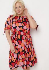 Różowa Trapezowa Sukienka Bawełniana z Elastycznym Dekoltem i Sznurkiem w Talii Eeraphina. Czerwone sukienki Born2be, na lato, l, bez wzorów, z bawełny, eleganckie, bez kołnierzyka, plus size, bez ramiączek, trapezowe. Za 59.99 zł.