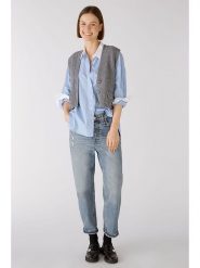 Oui Dżinsy - Mom fit - w kolorze niebieskim rozmiar: 36. Niebieskie jeansy Oui, z aplikacjami. Za 136.45 zł.