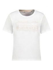 Geographical Norway Koszulka w kolorze białym rozmiar: S. Białe bluzki Geographical Norway, s, bez wzorów, z bawełny, bez kołnierzyka, bez ramiączek. Za 56.99 zł.