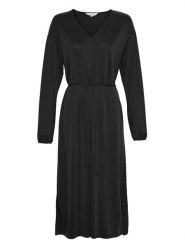 MOSS COPENHAGEN Sukienka "Joelina" w kolorze czarnym rozmiar: M/L. Czarne sukienki Moss Copenhagen, na co dzień, l, bez wzorów, z tkaniny, bez kołnierzyka, bez ramiączek, midi, proste. Za 162.87 zł.