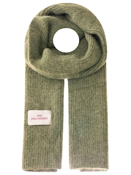 Zwillingsherz Szal w kolorze zielonym z dodatkiem wełny - 200 x 30 cm rozmiar: onesize. Zielone szaliki Zwillingsherz, bez wzorów, z materiału. Za 132.05 zł.