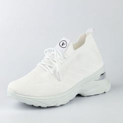 Białe buty damskie sportowe Vinceza 13576. Białe obuwie sportowe VINCEZA, z tkaniny, bez zapięcia. W wyprzedaży za 69.30 zł.
