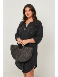 Curvy Lady Sukienka w kolorze czarnym rozmiar: 40/42. Czarne sukienki Curvy Lady, bez wzorów, klasyczne, bez kołnierzyka, bez ramiączek, midi. Za 121.45 zł.
