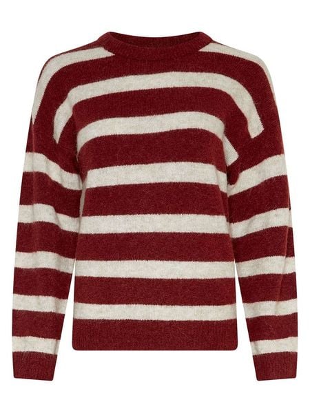 MOSS COPENHAGEN Sweter "Festina" w kolorze bordowo-kremowym rozmiar: S/M. Czerwone swetry Moss Copenhagen, m, bez wzorów, z poliamidu, bez ramiączek. Za 201.08 zł.