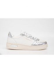 Replay Skórzane sneakersy w kolorze srebrno-białym rozmiar: 40. Białe trampki Replay, bez wzorów, bez zapięcia. Za 217.99 zł.