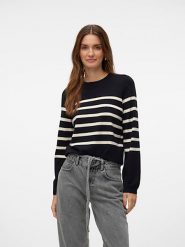 Vero Moda Sweter w kolorze kremowo-czarnym rozmiar: S. Brązowe swetry Vero Moda, s, bez wzorów, bez ramiączek. Za 98.45 zł.