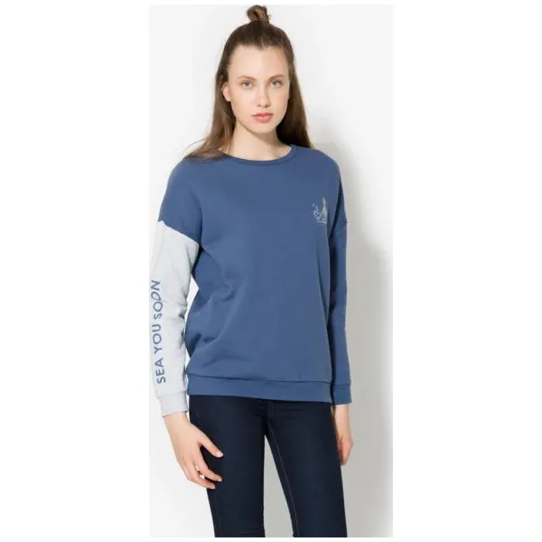 Confront Bluza Cres , niebieski, rozmiar L. Niebieskie bluzy Confront, l, bez wzorów, z bawełny, bez kaptura. W wyprzedaży za 69.99 zł.