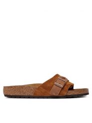 Birkenstock Klapki Oita Braided 1026742 Brązowy. Brązowe klapki Birkenstock, bez wzorów, ze skóry, bez obcasa. Za 479.99 zł.