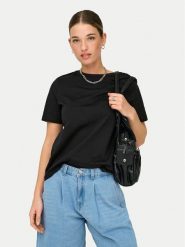 ONLY T-Shirt Freja 15367970 Czarny Regular Fit. Czarne t-shirty Only, l, bez wzorów, z bawełny, bez kołnierzyka, bez ramiączek. Za 69.99 zł.