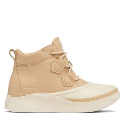 Botki Sorel. Brązowe botki Sorel, bez wzorów, bez obcasa, na płaskiej podeszwie, bez zapięcia. Za 529.99 zł.