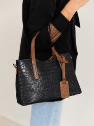 Lia Biassoni Skórzana torebka "Acco" w kolorze jasnobrązowo-czarnym - 32 x 22 x 12 cm rozmiar: onesize. Brązowe torby na ramię Lia Biassoni, bez wzorów, z materiału, na ramię, bez dodatków. Za 304.99 zł.