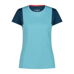 Koszulka damska CMP. Niebieskie bluzki CMP, bez wzorów, sportowe, bez kołnierzyka, bez ramiączek. Za 192.00 zł.