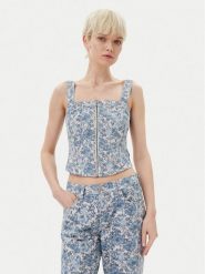 Levi's® Bluzka 001W4-0001 Niebieski Slim Fit. Niebieskie bluzki s, bez wzorów, z bawełny, bez kołnierzyka, bez ramiączek. Za 189.99 zł.