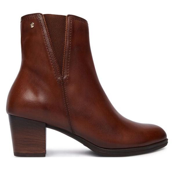 Botki Pikolinos. Brązowe botki Pikolinos, bez wzorów, bez obcasa, na słupku, bez zapięcia. Za 759.99 zł.