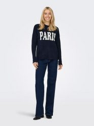 ONLY Sweter w kolorze granatowym rozmiar: XS. Niebieskie swetry Only, xs, bez wzorów, ze splotem, bez ramiączek. Za 149.95 zł.