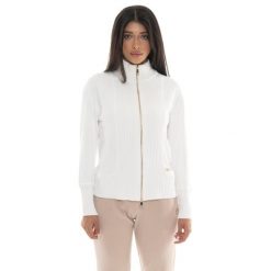 Bluza zimowa Leone 1947 Warm Touch Damen,Reißverschluss und Strickeinsätzen. Białe bluzy LEONE 1947 APPAREL, na zimę, bez wzorów, z elastanu, bez kaptura. W wyprzedaży za 169.09 zł.
