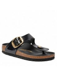 Birkenstock Japonki Gizeh Buckle He 1021469 Czarny. Czarne klapki Birkenstock, bez wzorów, ze skóry, bez obcasa. Za 579.99 zł.
