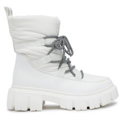 Trzewiki Jenny Fairy. Białe botki Jenny Fairy, bez wzorów, bez obcasa, na płaskiej podeszwie, bez zapięcia. Za 179.99 zł.