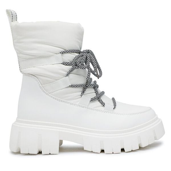 Trzewiki Jenny Fairy. Białe botki Jenny Fairy, bez wzorów, bez obcasa, na płaskiej podeszwie, bez zapięcia. Za 179.99 zł.