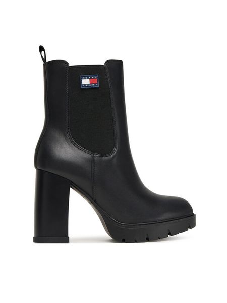 Tommy Jeans Botki Tjw EN0EN02831 Czarny. Czarne botki Tommy Jeans, bez wzorów, z jeansu, bez obcasa, na słupku, bez zapięcia. Za 399.99 zł.