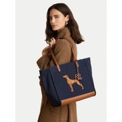 Torebka LAUREN RALPH LAUREN. Niebieskie shopper Lauren Ralph Lauren, bez wzorów, bez dodatków. Za 1,499.00 zł.