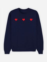 WOOOP Bluza "Trois Petits Coeurs" w kolorze granatowym rozmiar: L. Niebieskie bluzy Wooop, l, bez wzorów, z bawełny, bez kaptura. Za 105.63 zł.