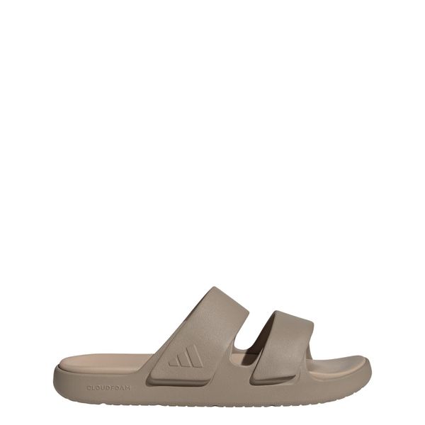 Sandały ZNSORY. Brązowe sandały Adidas, bez wzorów, bez obcasa, bez zapięcia. Za 219.00 zł.