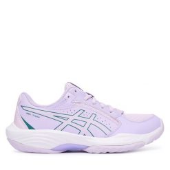 Buty halowe Asics. Fioletowe obuwie sportowe Asics, bez zapięcia. Za 369.99 zł.